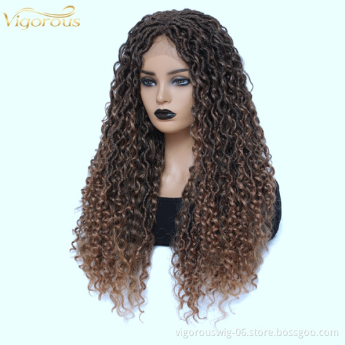 Vigorous fashion cheap passion twist hair wholesale  locs 24 inch full synthetic crochet braiding hair hd lace front wigs
